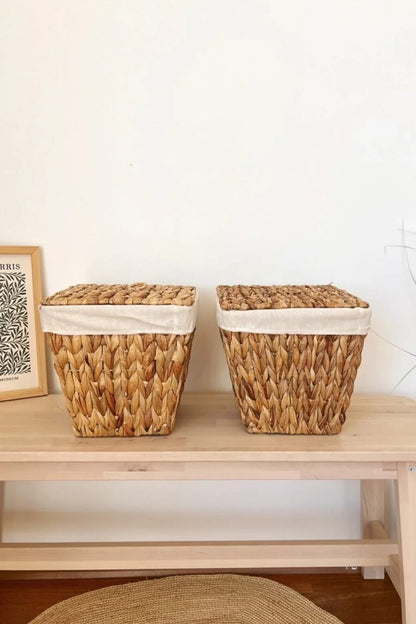 2Li İç Korumalı Hasır Kapaklı Çok Amaçlı Patates ve Soğan Sepeti