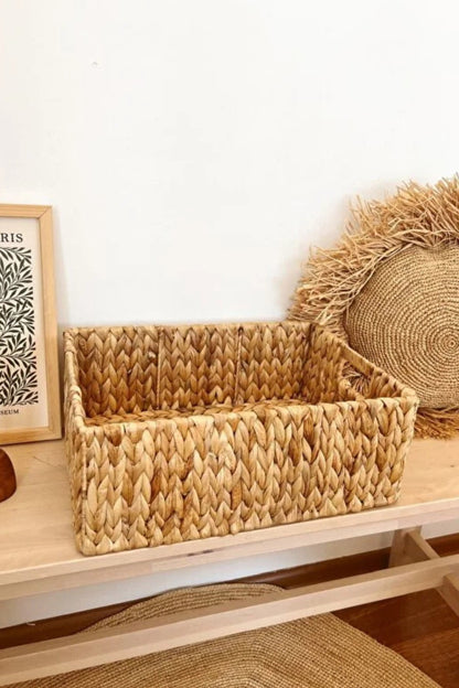 Hasır Dikdörtgen Su Sümbülü Çok Amaçlı Düzenleyici/Sepet/Organizer