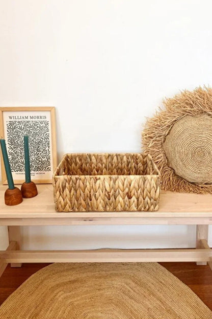 Hasır Dikdörtgen Su Sümbülü Çok Amaçlı Düzenleyici/Sepet/Organizer