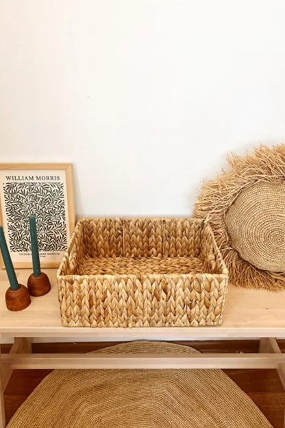 Hasır Dikdörtgen Su Sümbülü Çok Amaçlı Düzenleyici/Sepet/Organizer