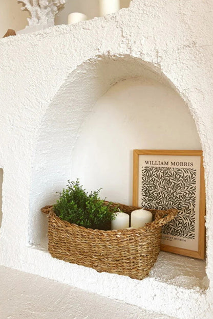 Hasır Kulplu Dikdörtgen 32x23x12 Çok Amaçlı Düzenleyici/ Düzenleyici/ Organizer/Sepet