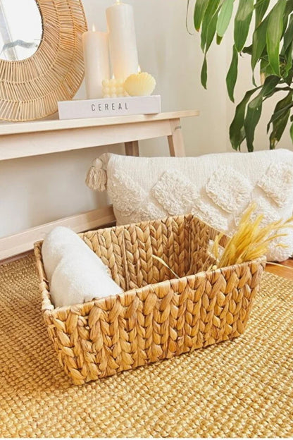 Hasır Sağlam Dikdörtgen Büyük Boy Sepet/düzenleyici