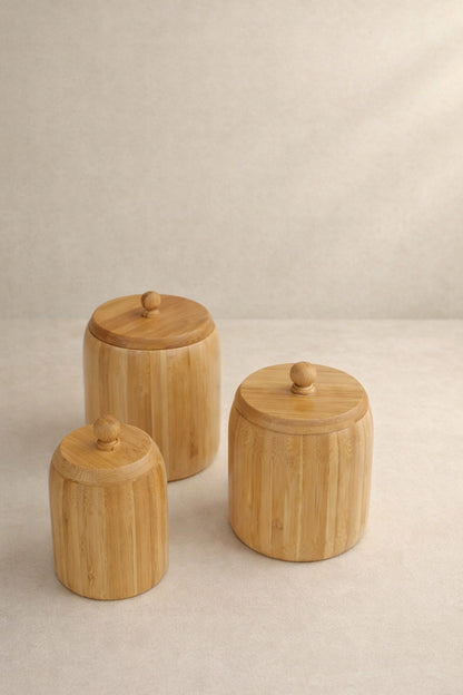 3lü Bambu Kavanoz Seti 11-9-8cm