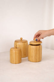 3lü Bambu Kavanoz Seti 11-9-8cm