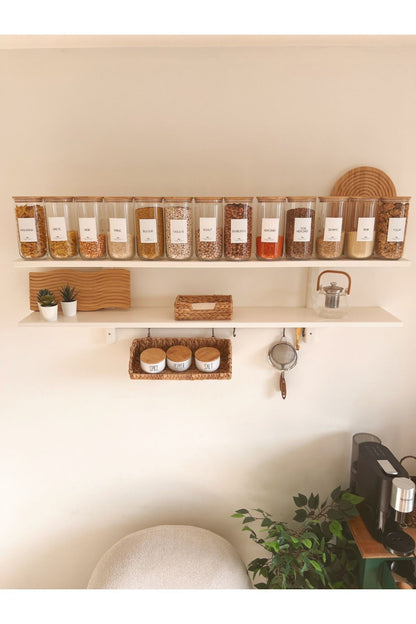 Bambu Vakum Kapaklı 4Lü Büyük Boy Cam Kavanoz