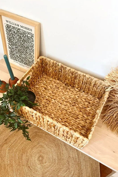 Hasır Dikdörtgen Su Sümbülü Çok Amaçlı Düzenleyici/Sepet/Organizer