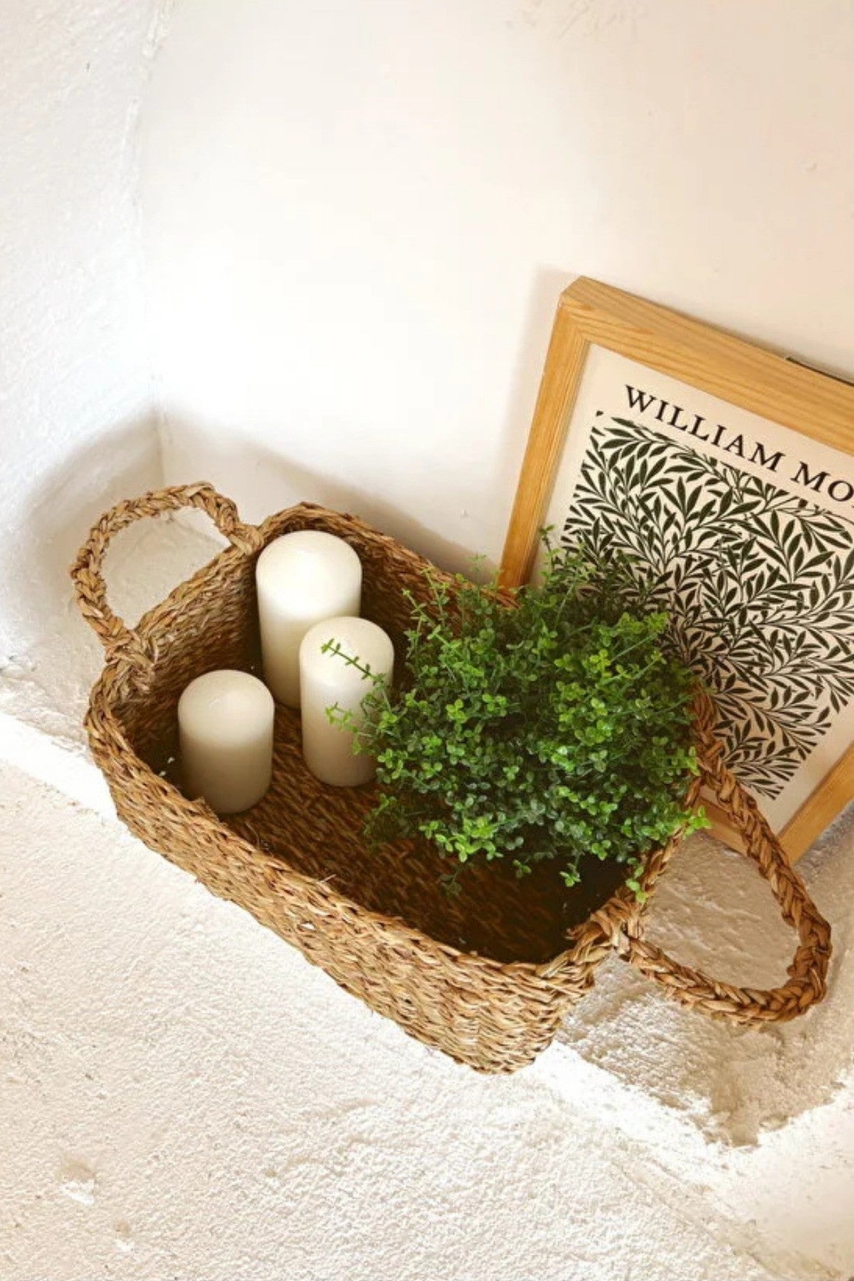 Hasır Kulplu Dikdörtgen 32x23x12 Çok Amaçlı Düzenleyici/ Düzenleyici/ Organizer/Sepet