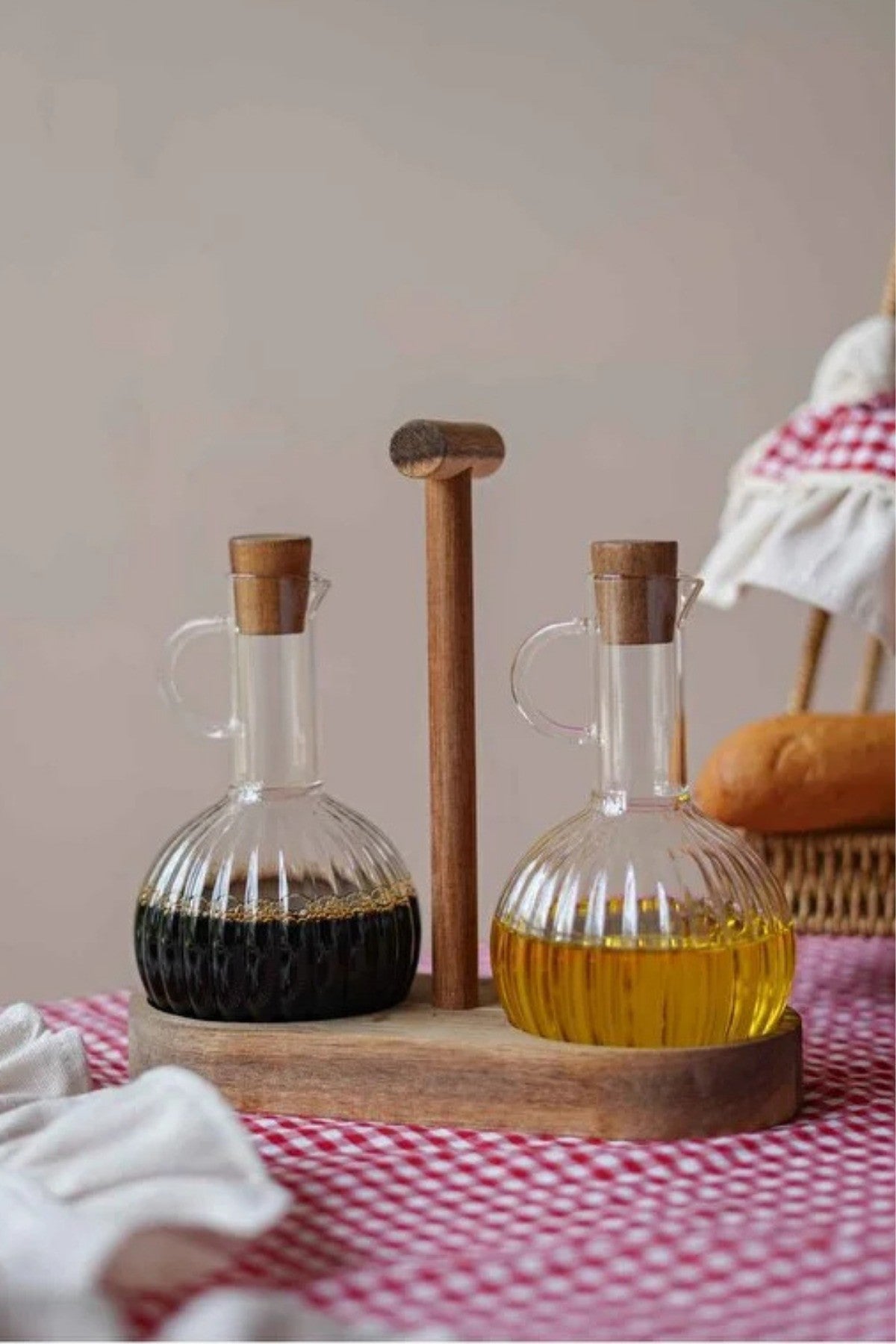 2Li Akasya Standlı Yağdanlık Seti