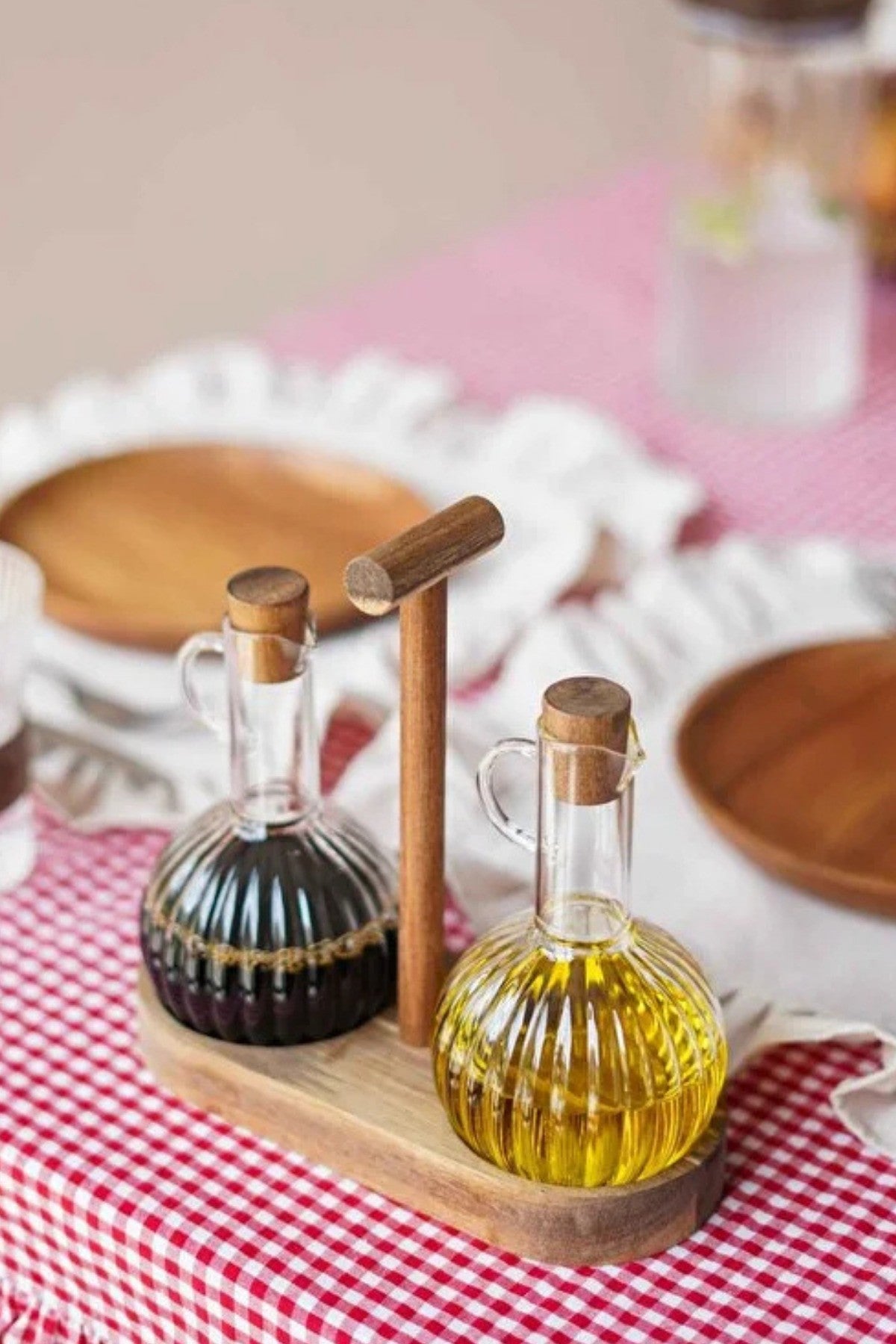 2Li Akasya Standlı Yağdanlık Seti