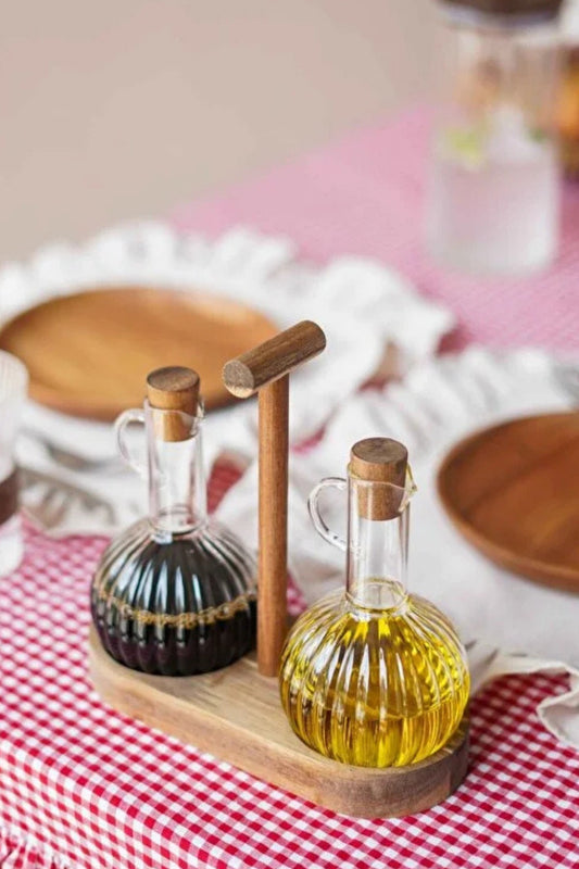 2Li Akasya Standlı Yağdanlık Seti