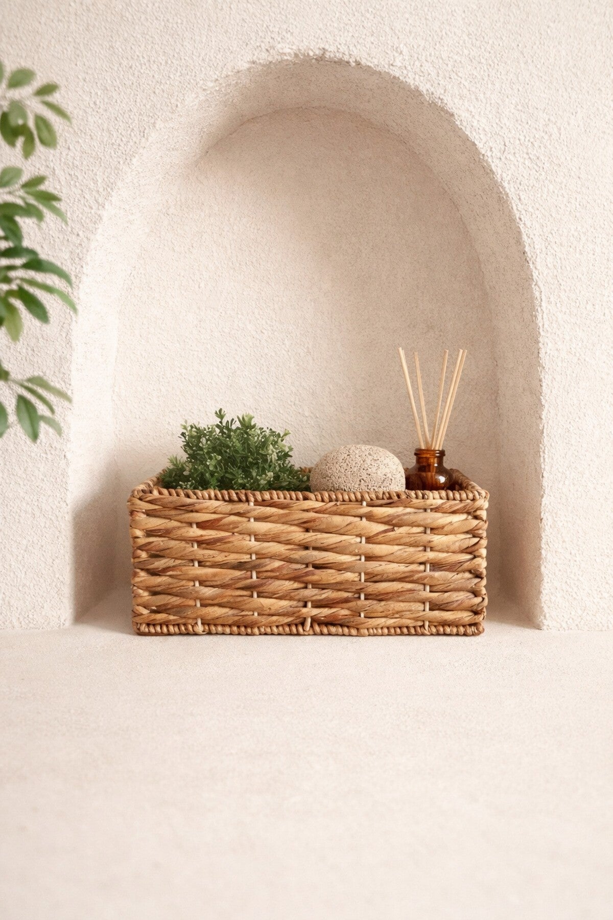 Hasır Sağlam Su Sümbülü 38x24x15cm Düzenleyici/Sepet/Organizer