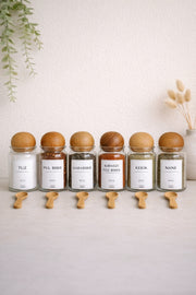 6'lı Top Kapaklı 300ml Cam Baharat Kavanozu + 6 Adet Ahşap Kaşık