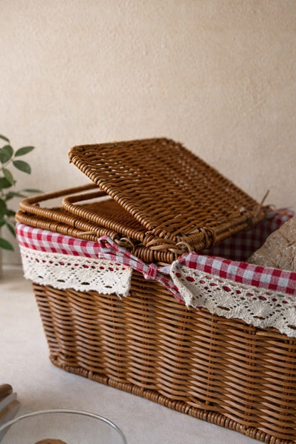 Rattan İç Korumalı Piknik Sepeti