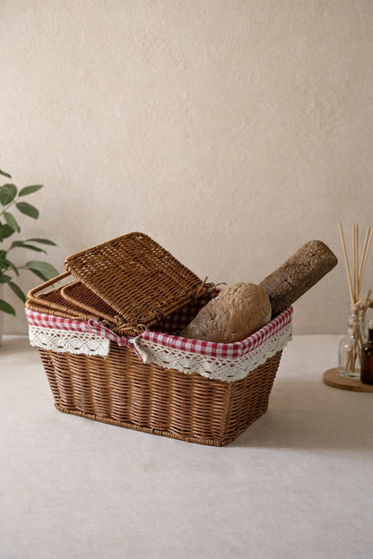Rattan İç Korumalı Piknik Sepeti
