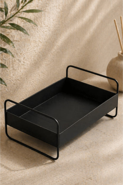 Metal Dekoratif Organizer Tepsi – Banyo, Makyaj & Kozmetik Düzenleyici