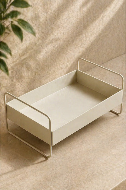 Metal Dekoratif Organizer Tepsi – Banyo, Makyaj & Kozmetik Düzenleyici