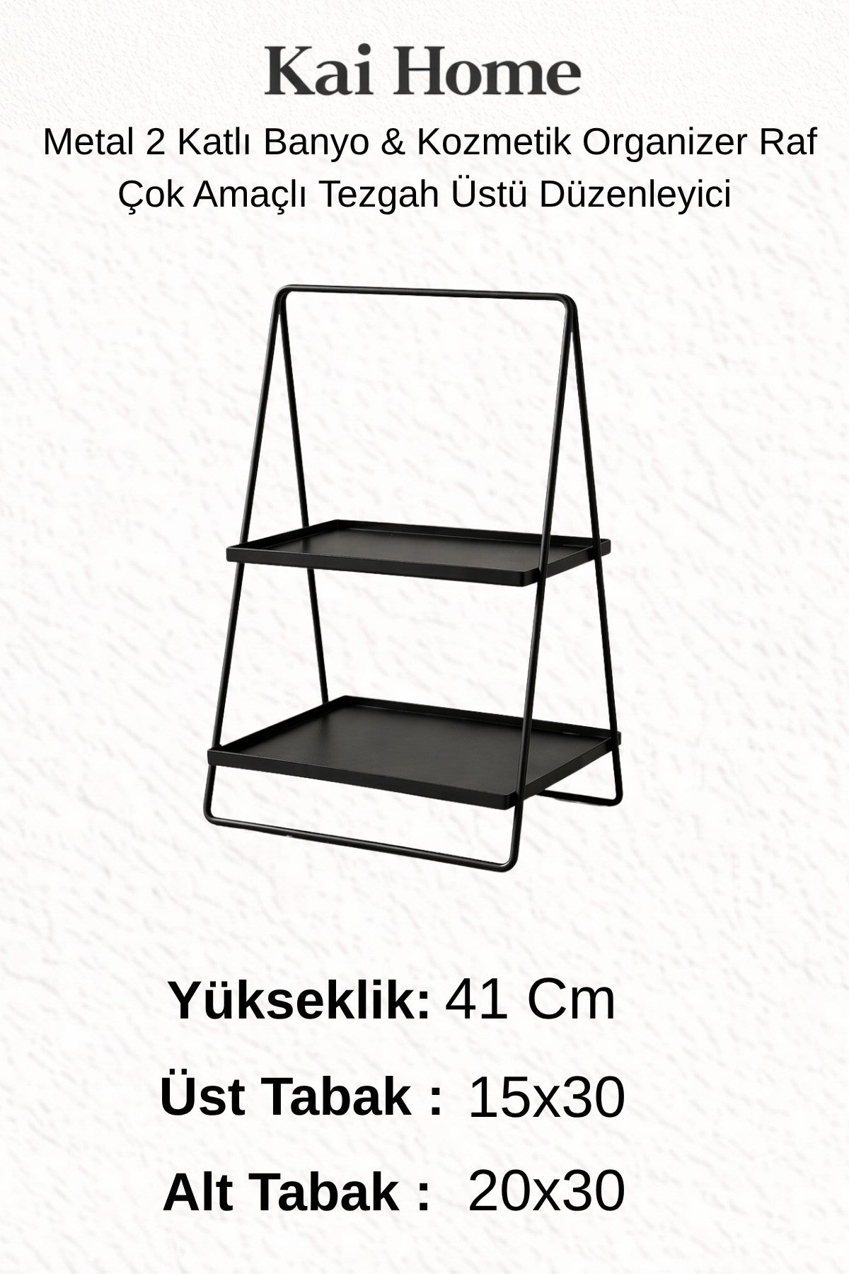 Üçgen Metal Organizer Raf 2 Katlı – Çok Amaçlı Banyo ve Makyaj Düzenleyici