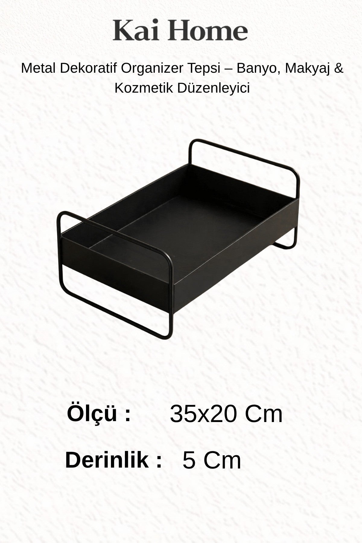 Metal Dekoratif Organizer Tepsi – Banyo, Makyaj & Kozmetik Düzenleyici
