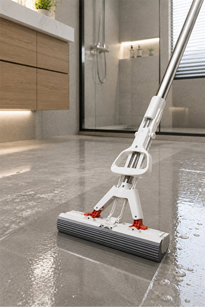 Kelebek Mop Paspas 120 cm Uzun Saplı Sıkmalı Sünger Mop + 1 Yedek Sünger Hediyeli