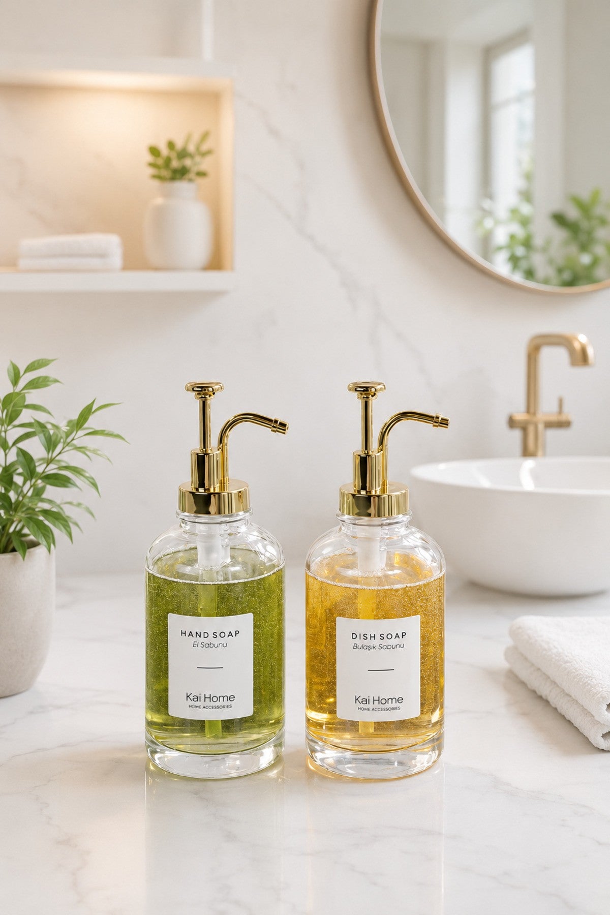 2Li Cam Hand Soap / Dish Soap Sabunluk Seti