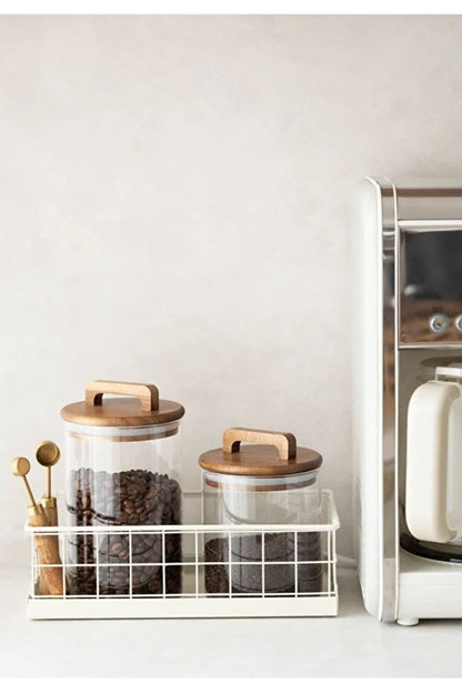 Minimal Krem Metal Organizer Tepsi
