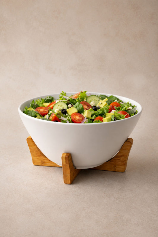 Bambu Standlı Büyük Boy Salata Kasesi