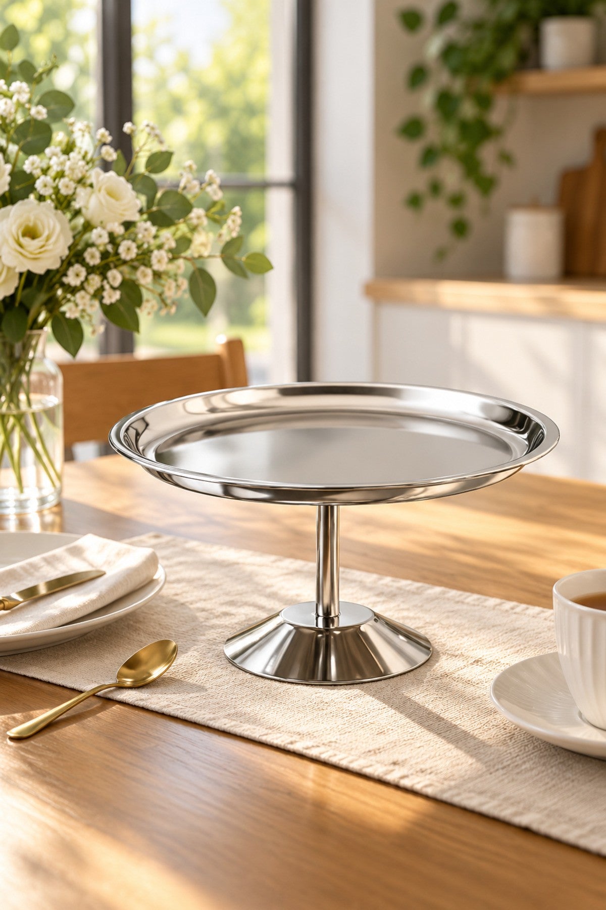 Platinum Ayaklı Çelik Sunumluk Kek Pasta Kurabiye Tatlı Servis Standı