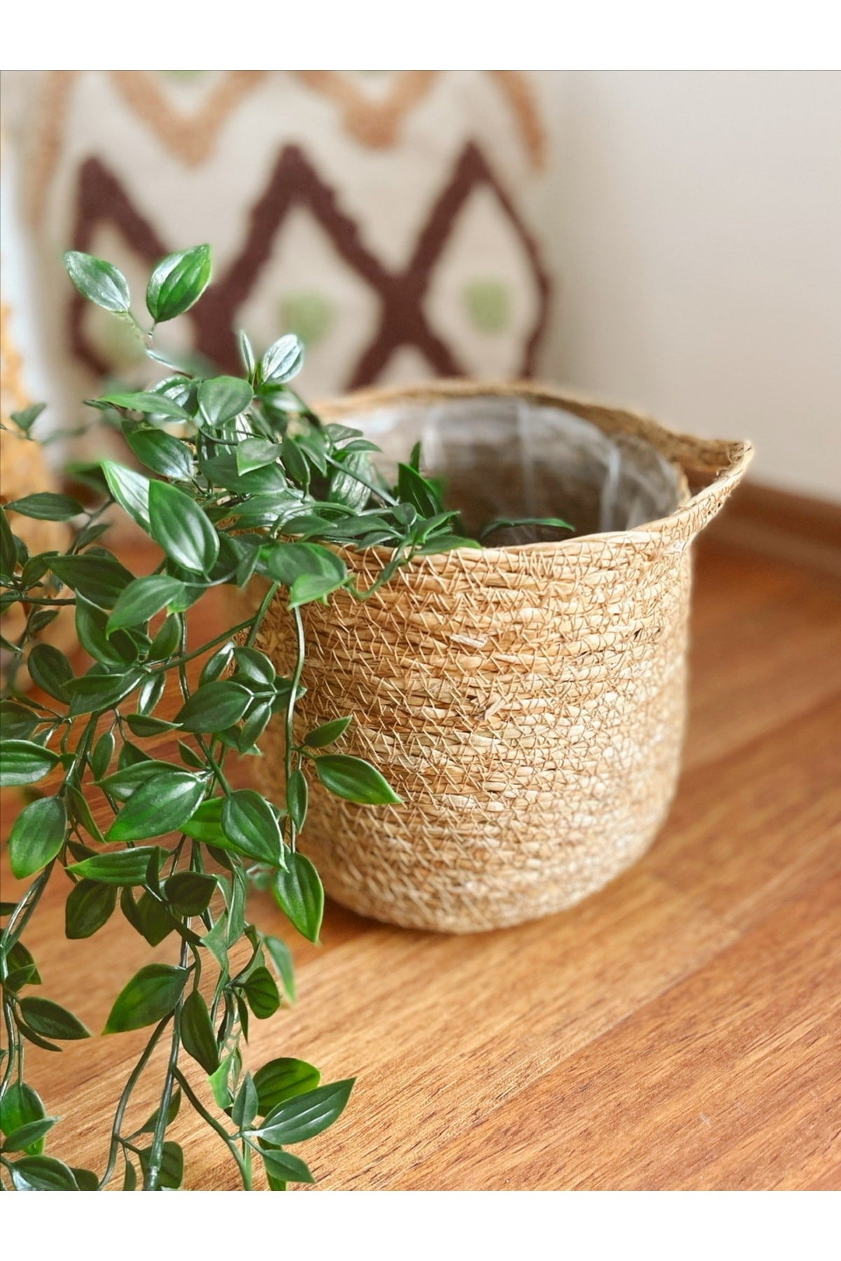 Iç Korumalı Küçük Boy Sağlam Hasır Sepet/düzenleyici/saksılık