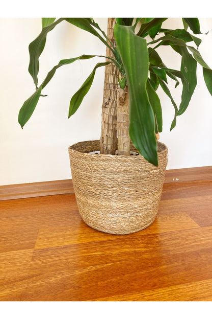 Dekoratif Çok Amaçlı Hasır Sepet/saksılık/düzenleyici