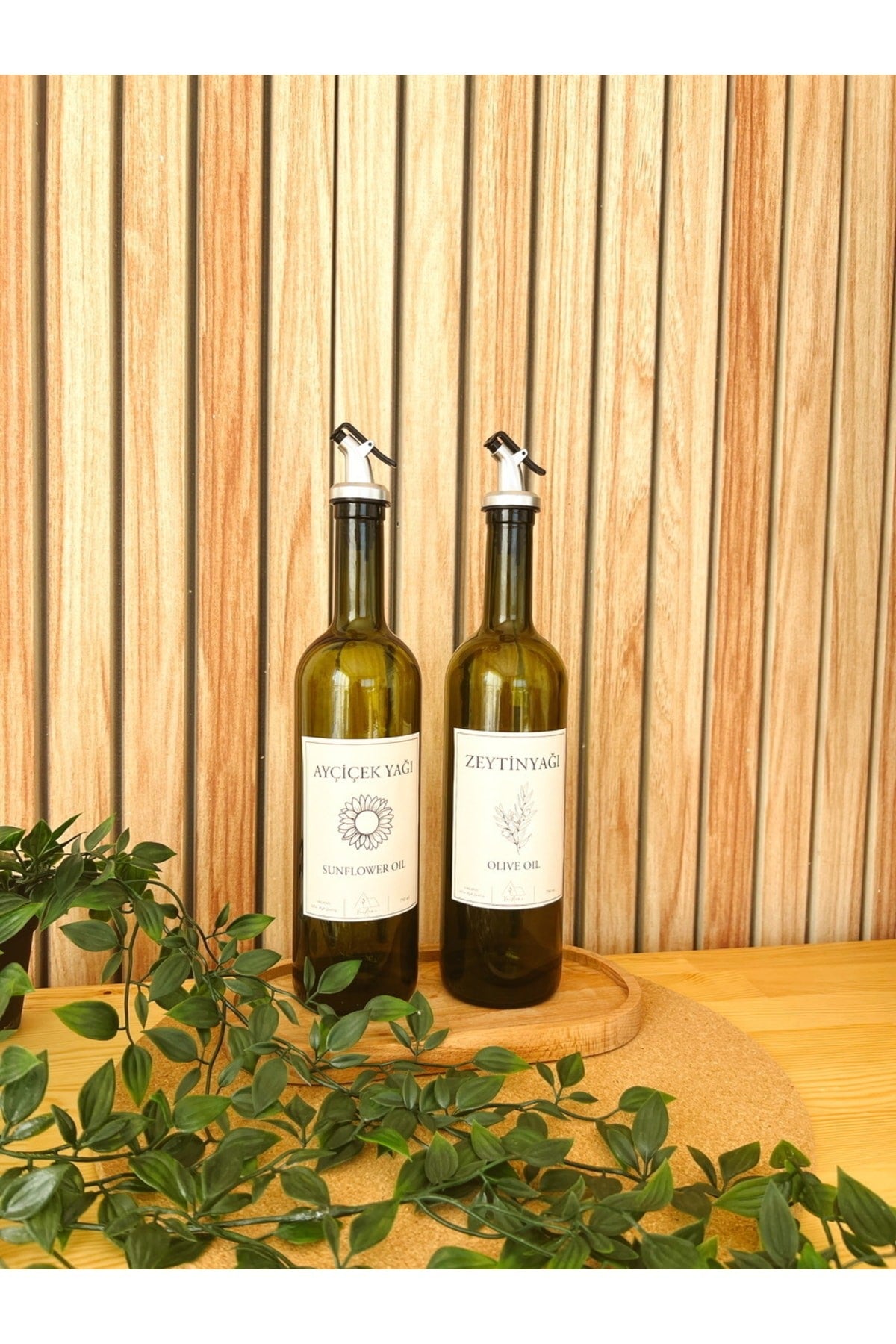 Amber Cam 2li Zeytinyağı Ve Ayçiçekyağı Şişesi 750ml