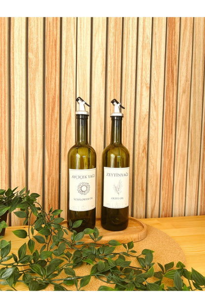 Amber Cam 2li Zeytinyağı Ve Ayçiçekyağı Şişesi 750ml