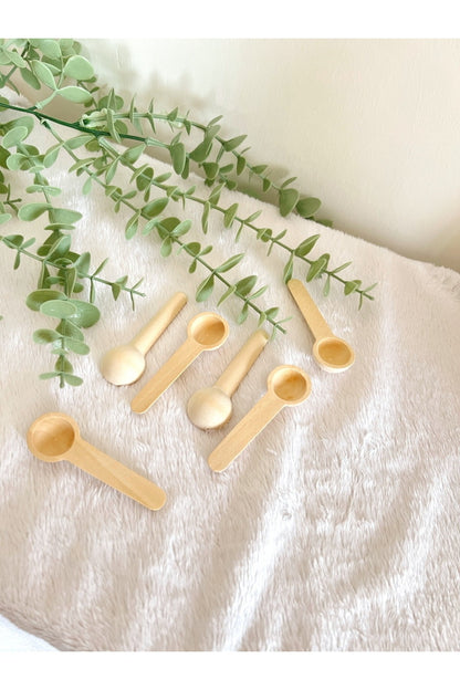 6lı Ahşap/bambu Mini Baharat Kaşığı
