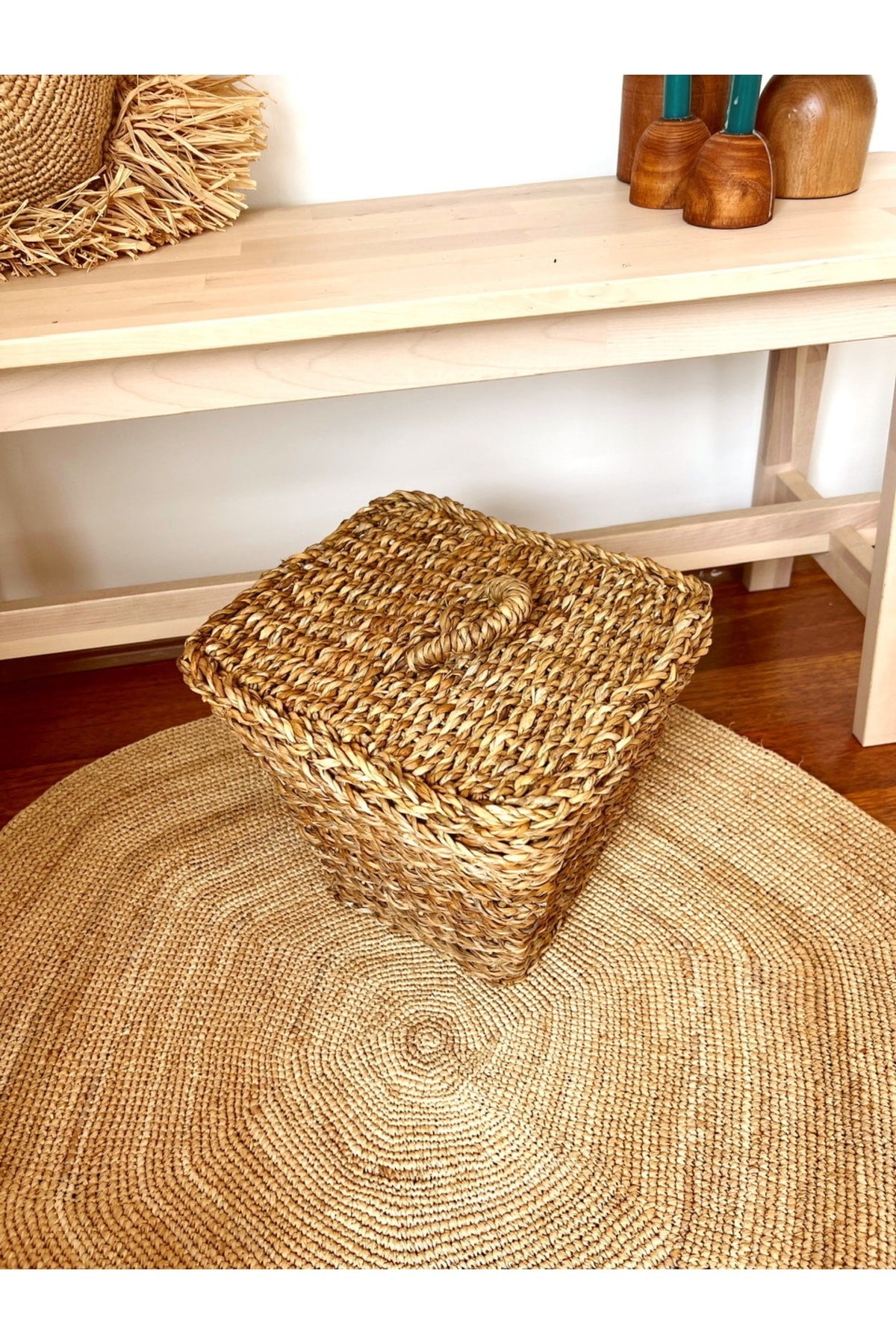 2li Hasır Kapaklı Patates Ve Soğan Sepeti