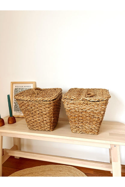 2li Hasır Kapaklı Patates Ve Soğan Sepeti