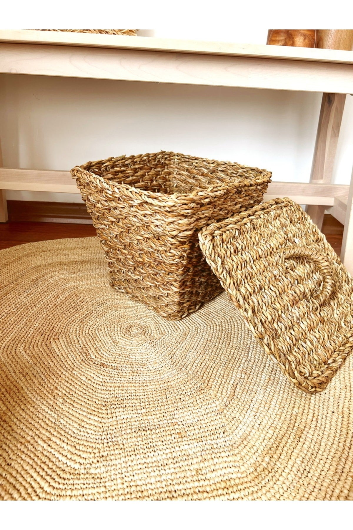 2li Hasır Kapaklı Patates Ve Soğan Sepeti