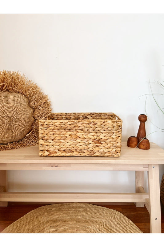 Hasır Su Sümbülü Dikdörtgen 39x26x18cm Düzenleyici/Sepet/Organizer