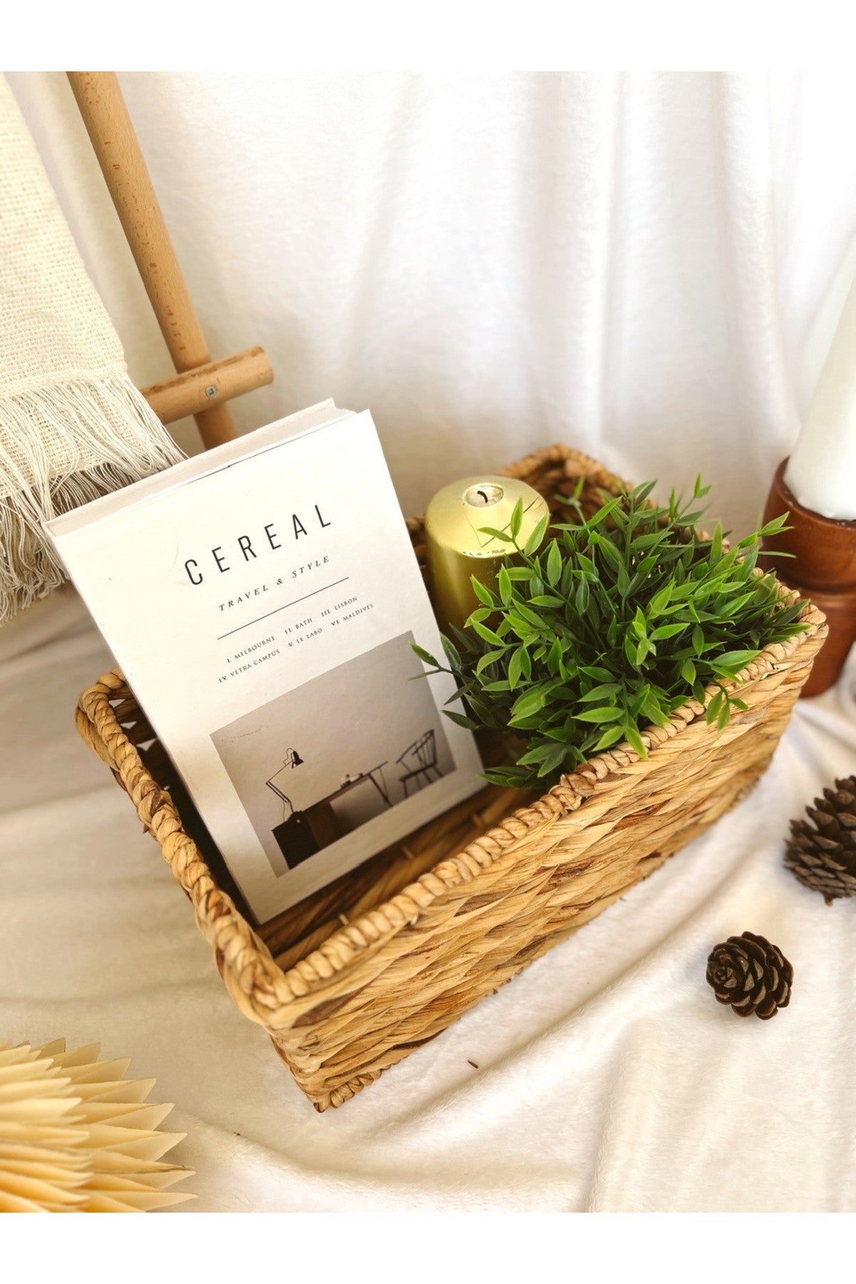 Hasır Sağlam Dikdörtgen Düzenleyici/sepet