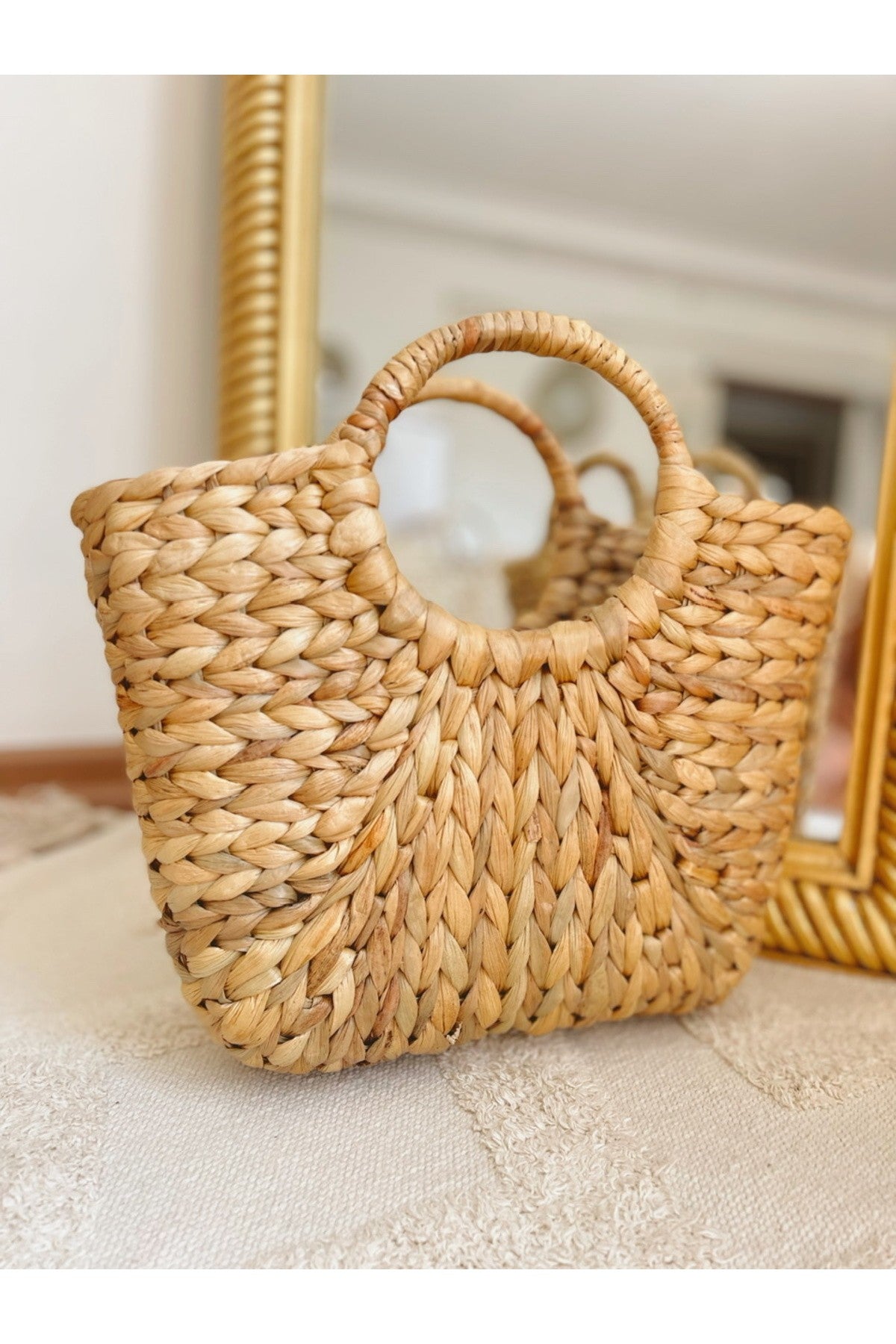 Sağlam Küçük Boy Hasır Çanta